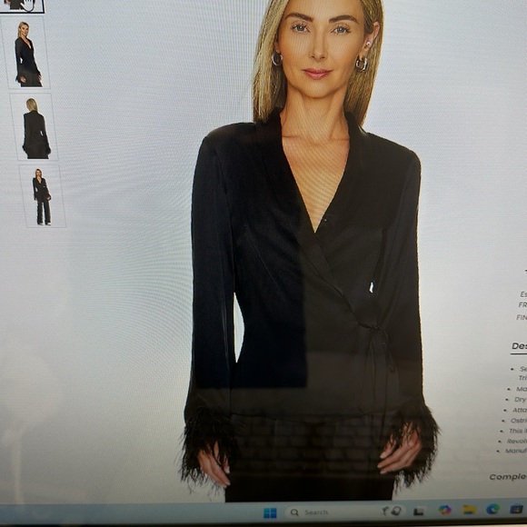 Amanda Uprichatd silk and ostrich feather top. - Picture 2 of 6